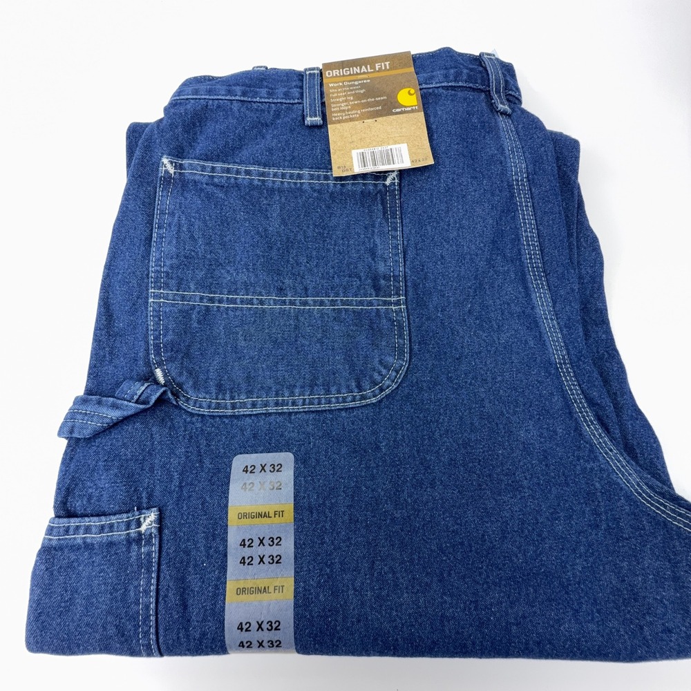 Carhartt Original Fit Work Dungaree Jeans Mens 42x32 B13 DST Darkstone NWT NOS